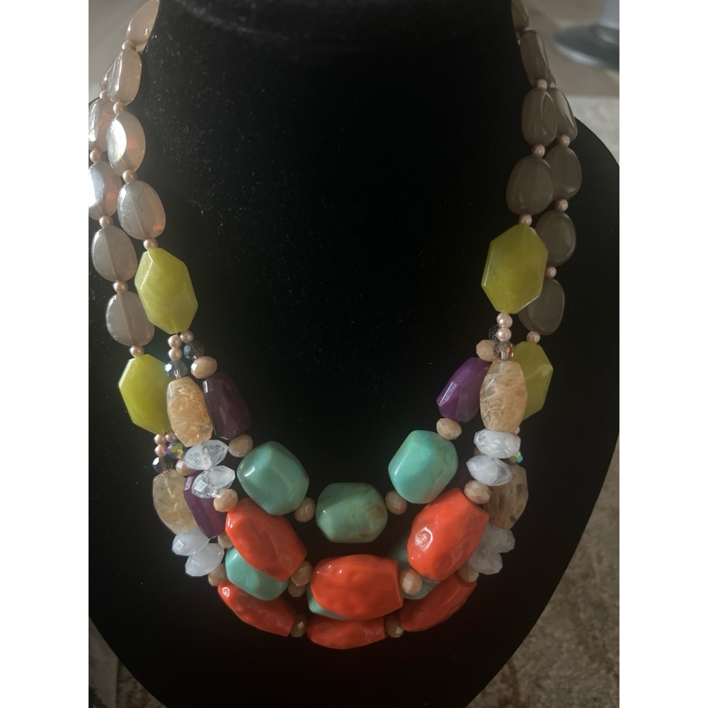 Premier Designs Spring Break Necklace Layered Set Color Beaded Strands
